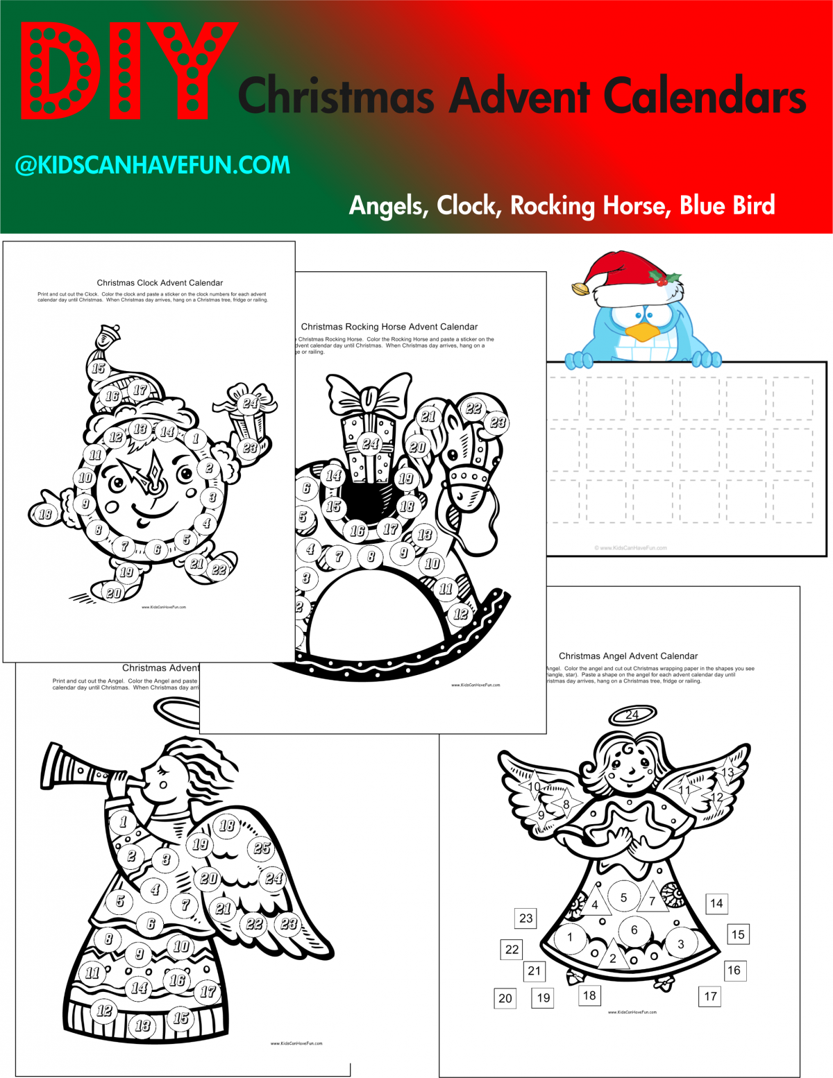 Printable Christmas Advent Calendars Archives • Kidscanhavefun Blog