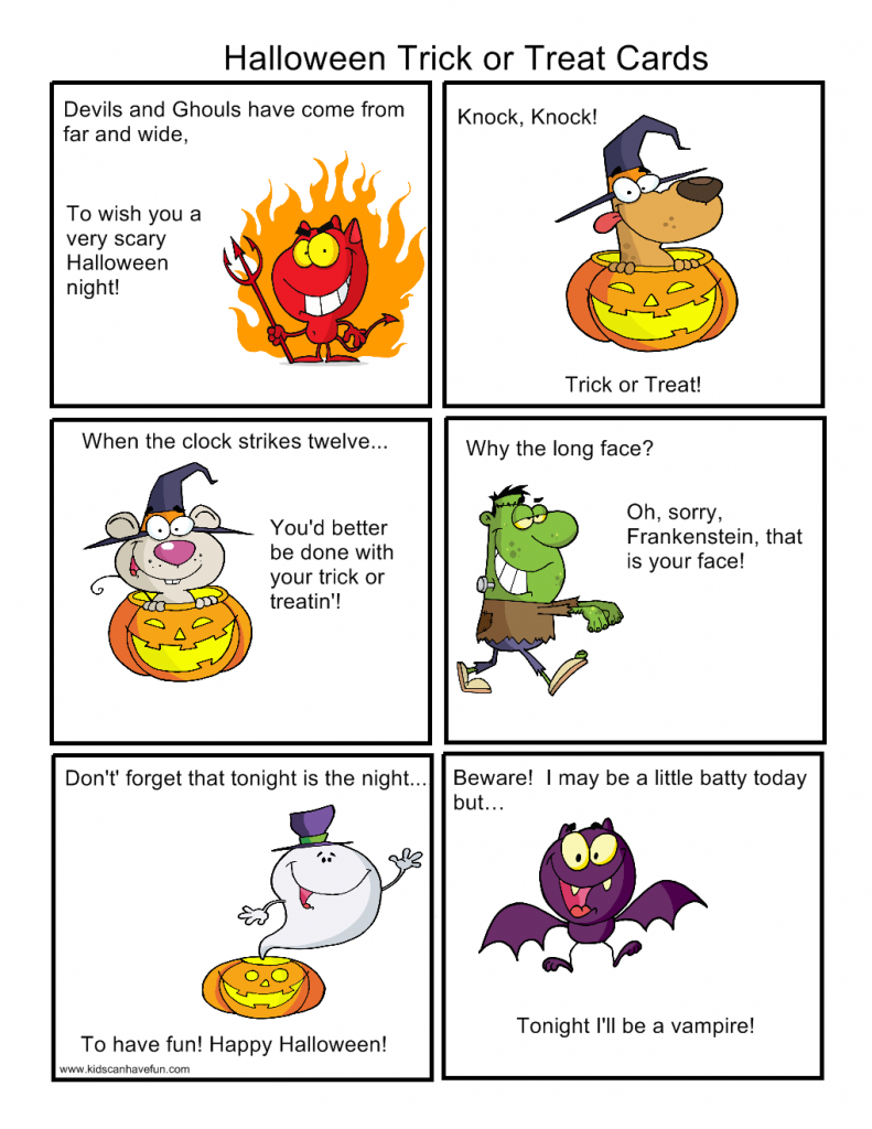 funny halloween cards for kids